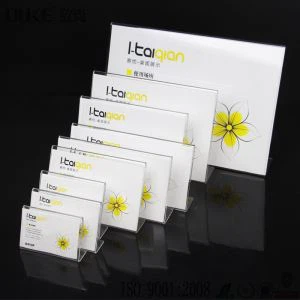 Hot Biegħ ċari akriliċi Żgħar Sinjal Detentur Tabella Stand